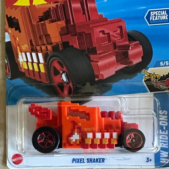 6 New Hot Wheels Assorted Die-Cast Cars Set - Orange, Yellow, Black, Green - Picture 5 of 8